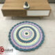 שטיח עגול סרוג | בננה-ורוד-טורקיז-סגול | 90 ס"מ