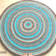 שטיח עגול סרוג | דגם מנדלונה | מוקה-אבן-טורקיז