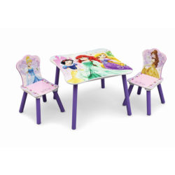 שולחן וכיסאות לילדים מעץ נסיכות סגול