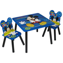 שולחן וכיסאות לילדים מעץ מיקי מאוס כחול