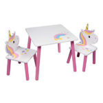שולחן וכיסאות לילדים מעץ חד קרן